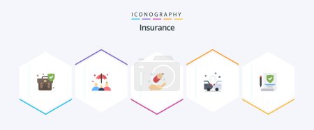 Ilustración de Insurance 25 Flat icon pack including . paper. insurance. insurance. damage - Imagen libre de derechos