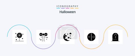 Téléchargez les illustrations : Halloween Glyph 5 Icon Pack Including voodoo. halloween. scary. doll. sky - en licence libre de droit