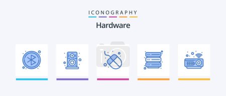Illustration for Hardware Blue 5 Icon Pack Including . projector. hardware. hardware. security. Creative Icons Design - Royalty Free Image