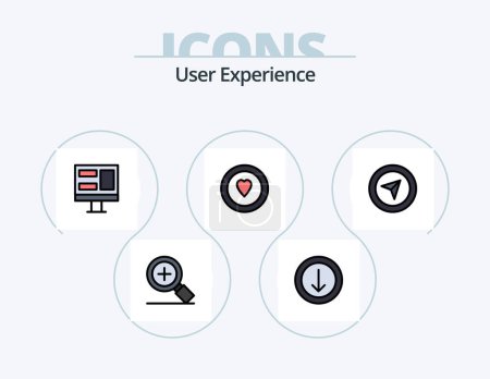 Ilustración de User Experience Line Filled Icon Pack 5 Icon Design. garbage . been . basket . - Imagen libre de derechos