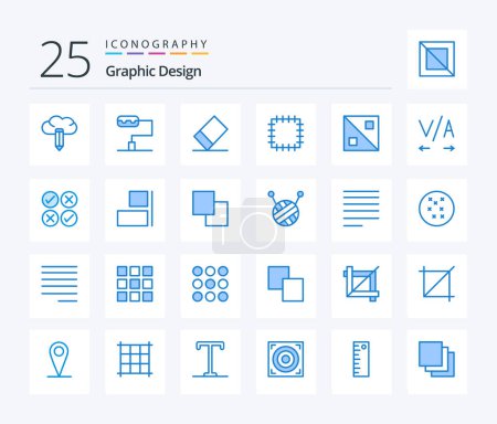 Illustration for Design 25 Blue Color icon pack including right. align. line. tick. cross - Royalty Free Image