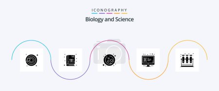 Ilustración de Biology Glyph 5 Icon Pack Including science. lab. science. screen. lcd - Imagen libre de derechos
