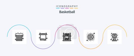 Illustration for Basketball Line 5 Icon Pack Including win. sport. basketball. sport. ball - Royalty Free Image