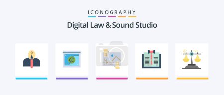 Illustration for Digital Law And Sound Studio Flat 5 Icon Pack Including digital. business. domain. photo. dividend. Creative Icons Design - Royalty Free Image