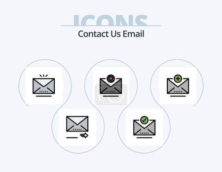Illustration for Email Line Filled Icon Pack 5 Icon Design. search. email. email. check. address - Royalty Free Image