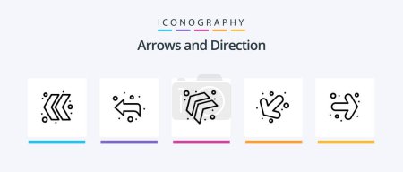 Téléchargez les illustrations : Arrow Line 5 Icon Pack Including . down left. down right. arrow. Creative Icons Design - en licence libre de droit