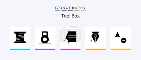 Ilustración de Tools Glyph 5 Icon Pack Including . anchor. cursor. Creative Icons Design - Imagen libre de derechos