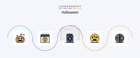 Illustration for Halloween Line Filled Flat 5 Icon Pack Including costume. spooky. costume. scary. dead - Royalty Free Image