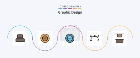 Ilustración de Design Line Filled Flat 5 Icon Pack Including . less. vertical. distribute - Imagen libre de derechos
