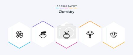 Téléchargez les illustrations : Chemistry 25 Line icon pack including newyear. new. newyear. chinese. chinese - en licence libre de droit