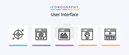 Téléchargez les illustrations : User Interface Line 5 Icon Pack Including interface. communication. sidebar. columns. user. Creative Icons Design - en licence libre de droit