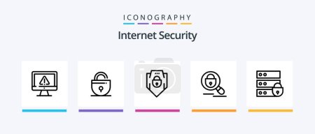Téléchargez les illustrations : Internet Security Line 5 Icon Pack Including . shield. internet. password. lock. Creative Icons Design - en licence libre de droit