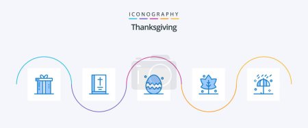 Ilustración de Thanks Giving Blue 5 Icon Pack Including rain. giving. thanksgiving. thanks. thanksgiving day - Imagen libre de derechos