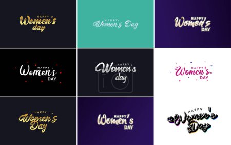 Téléchargez les illustrations : International Women's Day banner template with a gradient color scheme and a feminine symbol vector illustration - en licence libre de droit