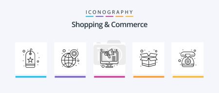 Illustration for Shopping And Commerce Line 5 Icon Pack Including search. quality. sale. premium. money. Creative Icons Design - Royalty Free Image