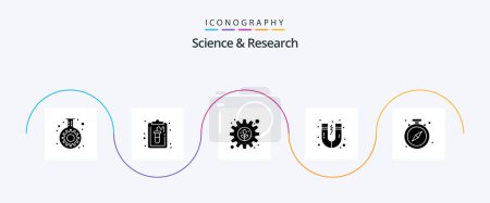 Ilustración de Science Glyph 5 Icon Pack Including watch. pause. environment. science. attraction - Imagen libre de derechos