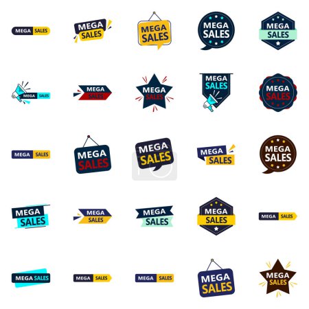 Illustration for Mega Sale Vector Pack 25 Unique Designs to Boost Your Sales - Royalty Free Image