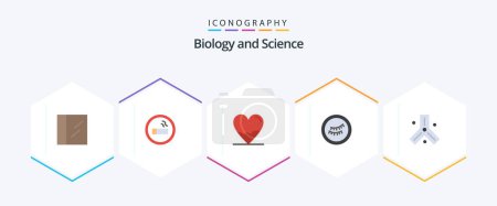 Illustration for Biology 25 Flat icon pack including . dna. heart. cells. sleep - Royalty Free Image