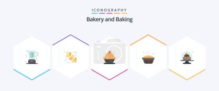 Téléchargez les illustrations : Baking 25 Flat icon pack including tin. cooking. baking. baking. pie - en licence libre de droit
