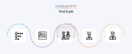 Téléchargez les illustrations : Find A Job Line 5 Icon Pack Including path. growth. group. career. cancel - en licence libre de droit