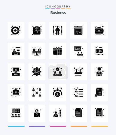 Illustration for Creative Business 25 Glyph Solid Black icon pack  Such As business. working. challenge. discussion. consulting - Royalty Free Image