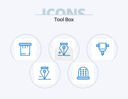 Ilustración de Tools Blue Icon Pack 5 Icon Design. . add. - Imagen libre de derechos