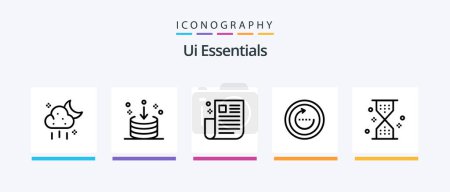 Ilustración de Ui Essentials Line 5 Icon Pack Including in. add. time. ui. list. Creative Icons Design - Imagen libre de derechos