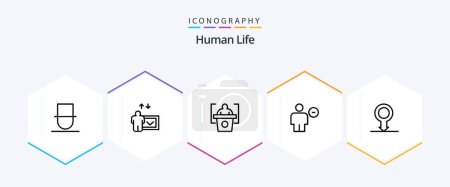 Illustration for Human 25 Line icon pack including . . body. sex. human - Royalty Free Image