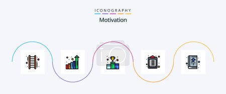 Illustration for Motivation Line Filled Flat 5 Icon Pack Including business. agenda. awards. list. checklist - Royalty Free Image