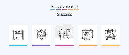 Illustration for Sucess Line 5 Icon Pack Including reward. gold. checked. business. mobile. Creative Icons Design - Royalty Free Image
