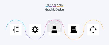 Ilustración de Design Glyph 5 Icon Pack Including . vertical. points. open - Imagen libre de derechos