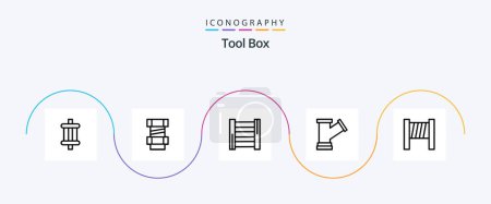 Téléchargez les illustrations : Tools Line 5 Icon Pack Including . tools. ladder. blocker. tools - en licence libre de droit