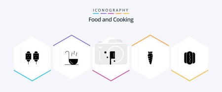 Illustration for Food 25 Glyph icon pack including . hotdog. food. food. food - Royalty Free Image