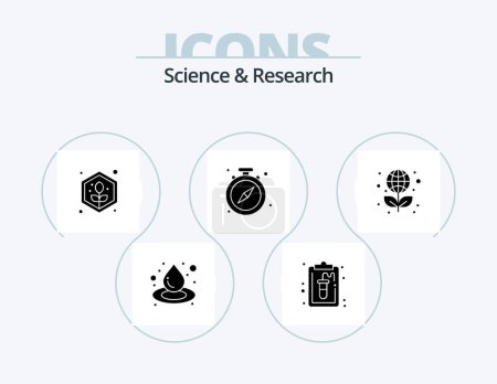 Illustration for Science Glyph Icon Pack 5 Icon Design. laurel. education. grow. time. stop - Royalty Free Image