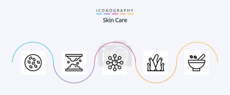 Illustration for Skin Line 5 Icon Pack Including natural. aloe plant. skin care. skin protection. skin care - Royalty Free Image