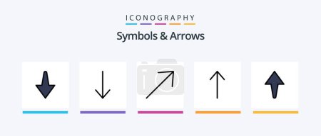 Illustration for Symbols and Arrows Line Filled 5 Icon Pack Including . enter. up. Creative Icons Design - Royalty Free Image