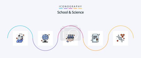 Illustration for School And Science Line Filled Flat 5 Icon Pack Including research. task. chemical. pin. note - Royalty Free Image