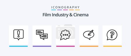 Illustration for Cenima Line 5 Icon Pack Including theatre. cinema. film. film flap. clapper. Creative Icons Design - Royalty Free Image