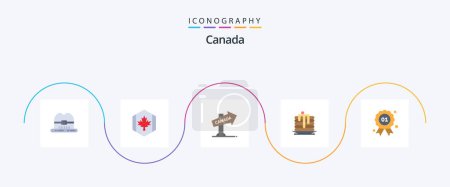 Téléchargez les illustrations : Canada Flat 5 Icon Pack Including badge. canada. canada. wedding cake. cake - en licence libre de droit