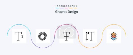 Téléchargez les illustrations : Design Line Filled Flat 5 Icon Pack Including . scale. square - en licence libre de droit