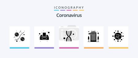 Illustration for Coronavirus Glyph 5 Icon Pack Including staying. coronavirus. tissue box. building. strand. Creative Icons Design - Royalty Free Image