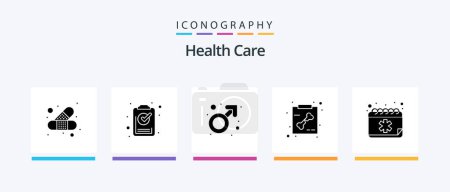 Illustration for Health Care Glyph 5 Icon Pack Including appointment. xray. male. skeleton. bone. Creative Icons Design - Royalty Free Image