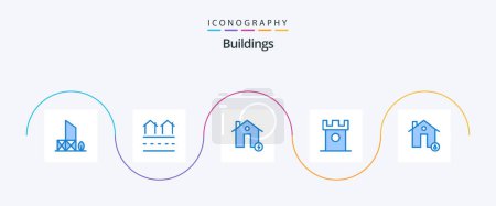 Illustration for Buildings Blue 5 Icon Pack Including dessert. ancient. real. estate. charge - Royalty Free Image