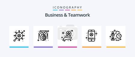 Illustration for Business And Teamwork Line 5 Icon Pack Including money. cash. business. success. finish. Creative Icons Design - Royalty Free Image