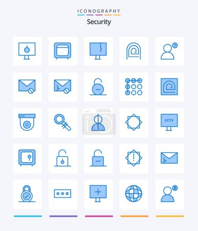 Ilustración de Creative Security 25 Blue icon pack  Such As password. finger. money. warning. pc - Imagen libre de derechos