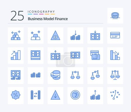 Ilustración de Finance 25 Blue Color icon pack including money. cash. money. growth. analytics - Imagen libre de derechos