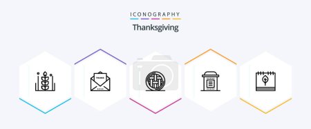 Illustration for Thanksgiving 25 Line icon pack including halloween. celebration. thanks. thanksgiving. holiday - Royalty Free Image