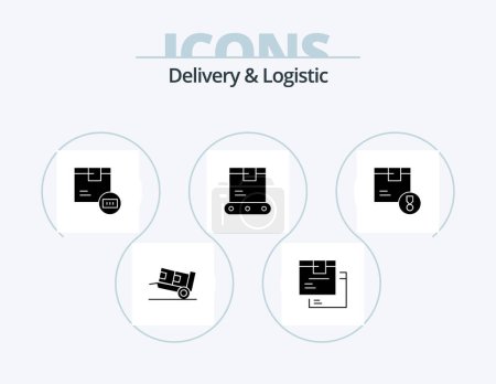 Téléchargez les illustrations : Delivery And Logistic Glyph Icon Pack 5 Icon Design. logistics. delivery. logistic. shop. delivery - en licence libre de droit