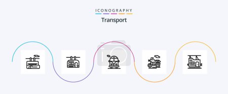Illustration for Transport Line 5 Icon Pack Including . scooter. transport - Royalty Free Image