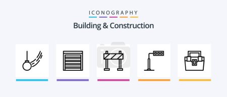 Téléchargez les illustrations : Building And Construction Line 5 Icon Pack Including . digital. tool. watt. voltmeter. Creative Icons Design - en licence libre de droit